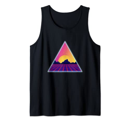 80s Retro Outrun Sun Aesthetic Vaporwave Tank Top