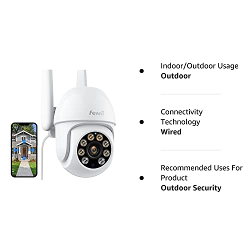 2K Security Camera, Ptz 355°View 3Mp Security System 2.4Ghz Wifi Security Cameras Outdoor With Color Night Vision, Motion Detection And Alarm, Ip66 Waterproof, 2-Way Talk, 24/7 Sd Storage #TOP7