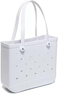 Waterproof Beach Bag Large Pool Tote for Women - Sand Free EVA Beach Bags with Handles, Lightweight Summer Vacation Travel Bag for Pool Resort Gym Yoga (Medium 15x12x5 Inches)