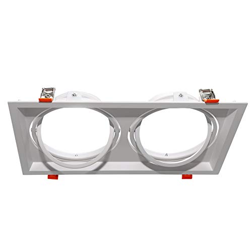 Meuble spot encastrable rectangulaire double diffuseur orientable lampes LED AR111