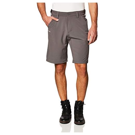 Huk Men's Standard Next Level Quick-Drying Performance Fishing Shorts, Charcoal-10.5", Large
