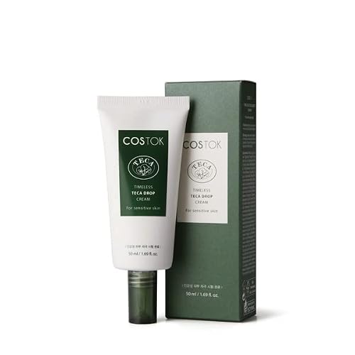 Costok Timeless Teca Drop Cream 50Ml With Centella Asiatica Extract (1,000Ppm) & Madecassoside (900Ppm) & Centella Asiatica Leaf Extract (35Ppm) X-Teca Technology Hypoallergenic Soothing Face Moisturizer For Sensitive Skin #TOP2