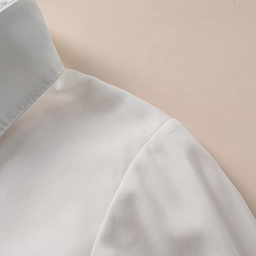 Wallarenear 2Pcs Toddler Baby Girl Lapel Button Down Shirt Dress + Suspender Mesh Tulle Skirt Spring Autumn Clothes Set (White Black, 2-3 Years) #TOP2