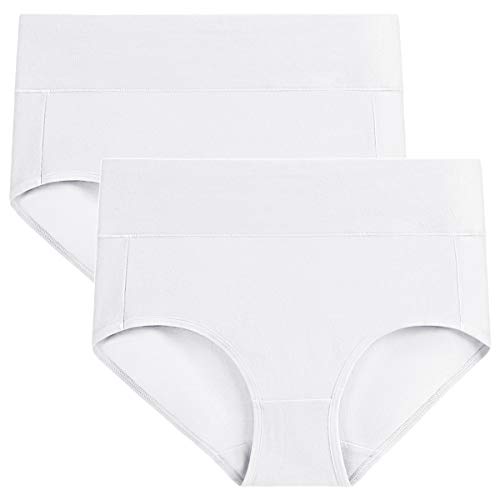 Image of wirarpa Women's Cotton Underwear High Waist Full Coverage Brief Panty Multipack