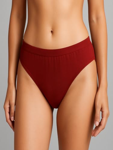 Image of Women's Soft Cotton Mid-Rise Bikini Briefs | Pack of 2 | Seamless Feel | Stretchable & Breathable Everyday Underwear | Comfortable Fit