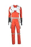 Poe Dameron Costume Deluxe Orange Jumpsuit Suit Halloween Cosplay Outfit (Male L)