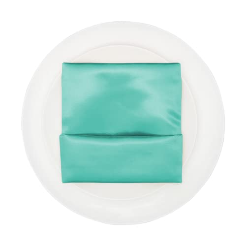 Zhen Linen - 19 inch Satin Cloth Napkins, Washable Table Napkins for Restaurant, Events, Weddings, Pack of 12 (Tiffany)