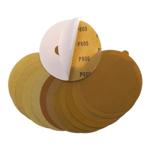 Discos de lija de papel de lija dorado adhesivo PSA, 6 pulgadas, 150mm, óxido de aluminio, 20 unidades, 60 a 1000 granos for pulir y moler(Mixed)