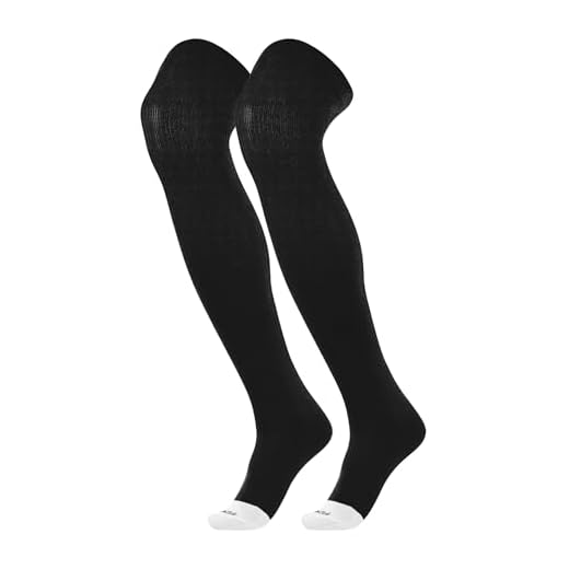 TCK Prosport Baseball Socks Over the Knee (Black, Medium)