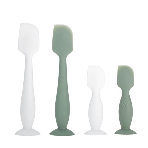 Image of Baby Diaper Cream Spatula Applicator, 4 Pack Baby Butt Spatula Diaper Rash Cream Applicator for Butt Paste Diaper Cream, Newborn Baby Essentials, 2 Large and 2 Mini Sizes (green, white)