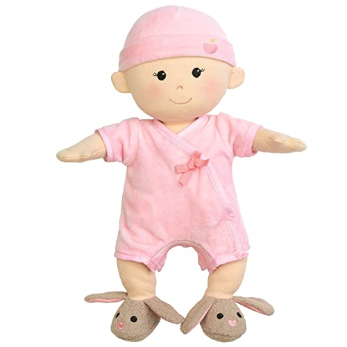 Apple Park Kids 12.5" Soft Baby Doll | Non-Toxic, Corn-Fiber Filled, Hypoallergenic, 100% Organic Cotton for 0m+ | Pink