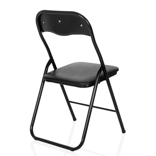 hjh OFFICE Klappstuhl gepolstert TUDELA Basic Besucherstuhl Faltstuhl klappbar, bis 120kg belastbar, Schwarz