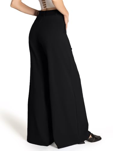 Safort Women's Wide Leg Pants Stretch Dress Pants Loose Leg Palazzo Trousers 28''/31''/34'' for Office Work Business3
