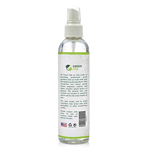 Lens Cleaner Spray Kit – Green Oak Professional Lens Cleaner Spray With Microfiber Cloths – Best For Eyeglasses, Cameras, And Lenses - Safely Cleans Fingerprints, Dust, Oil (8Oz) #TOP1