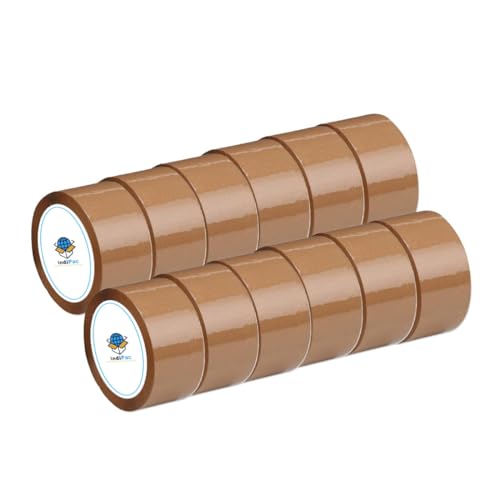 Image of Indipac BOPP Cello Tape 65m Roll - Heavy Duty Sealing Tape for Carton Box Packing, Warehouse, Industrial, Office & Ecommerce Packaging Tapes, Brown, 2 Inch (Pack of 6)