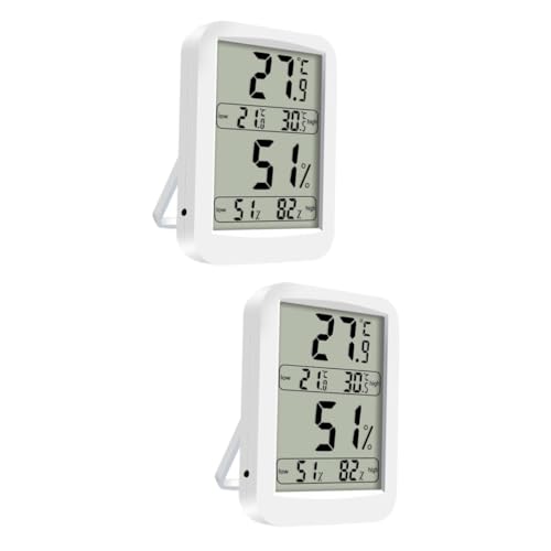 2pcs Indoor Hygrometer Digital Hygrometer Digital Thermometer Outdoor Home Thermometer House Thermometer Hygrothermograph Room Humidity Sensor Humidity Tester Big Screen White