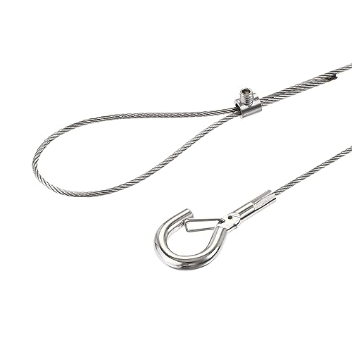 Image of uxcell Picture Hanging Wire Kit, 4Set 1M Adjustable Hanger Wire Hook for Home Art Gallery Picture Kit, Load 66 Lbs, with Fixing Screws and Wrench