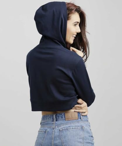 Image of Girls and Womens Long Sleeve Casual Solid Crop Top Hoodies (Foe Summer and Winterwear Both)