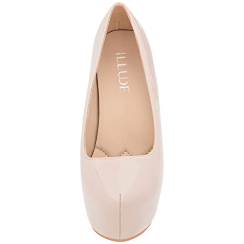 ILLUDE Women's High Heel Pump Closed Toe Platform Heels Pumps Shoes - Swan4