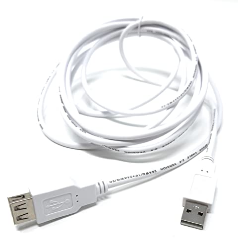 DRUT 3m USB Male to USB Female 2.0 24AWG High Speed EXTENSION Cable A Plug to Socket (10ft, White) - Image 3