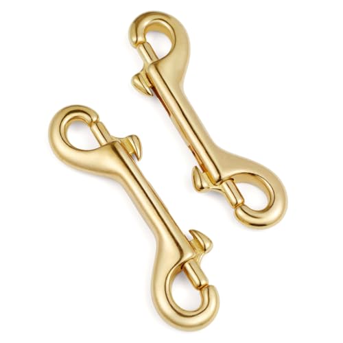 VILLFUL 2 Pcs Bag Lobster Clasp Key Ring Clips Double Clip Heavy Duty Leash Double Sided Clips Trigger Clips Strap Lobster Clasp Key Chain 10 Point Hose Quick Connector Lobster Claw Golden