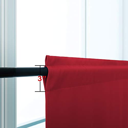 Image of KOUFALL Christmas Red Kitchen Window Curtains Over Sink, 36 Inch Length Small Blackout Cafe Curtains, Cortinas para Cocina De Navidad Navidenas