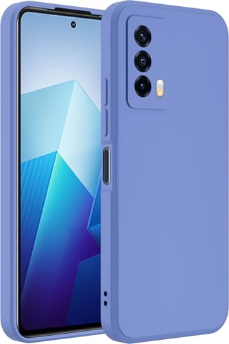 Image of A rtistque Liquid TPU Silicone Matte Shockproof Flexible with Camera Protection Soft Back Cover Case for Vivo iQOO Z5 5G - Blue