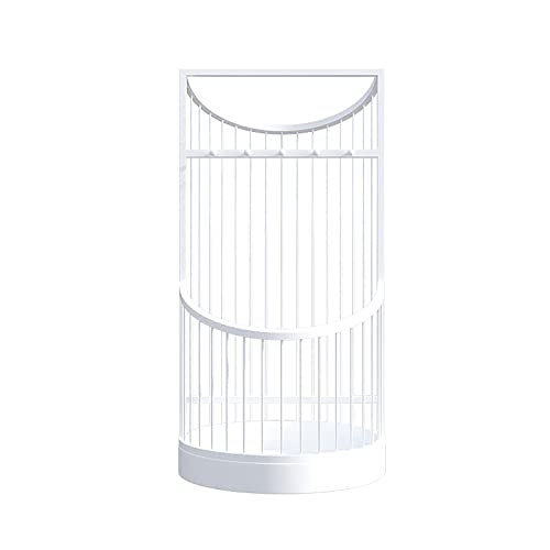Porte-parapluie d'intérieur blanc 30x58cm avec bac de récupération - 2