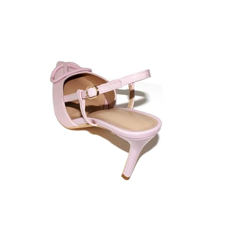 Image of Women Heeled Slingback Sandals Closed Pointed Toe Stiletto High Heels Slip-On Buckle Pumps Backless Evening Prom Party Dress Shoes 5.5-12US