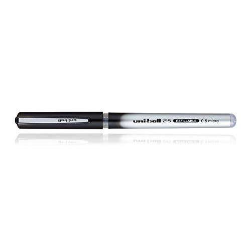 Image of uni-Ball QWiK Refill UB 215 0.5mm Roller Ball Pen | Black Ink, Pack of 12