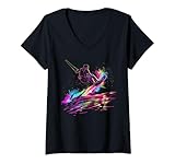 Photo Gallery donna wakeboard wakeboard wakeboarder popart maglietta con collo a v Photo Gallery donna wakeboard wakeboard wakeboarder popart maglietta con collo a v