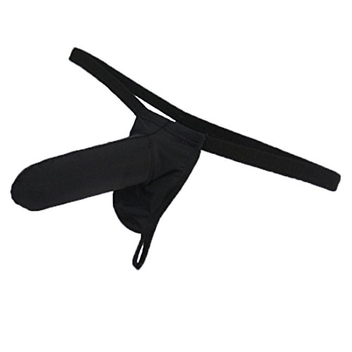 Mlovew Men's Silky Long Bulge Penis Sheath G-Strings Thong Cock Glove Underwear