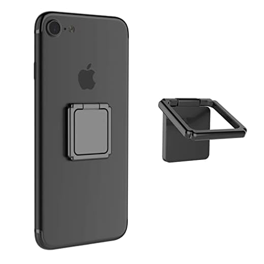 ICHECKEY Finger Ring Stand 360 Rotation Cell Phone Ring Stand Holder Grip Kickstand Universal Mobile Phone Ring for iPhone 7 7 Plus 6S 6, Samsung Galaxy S6 S7 S8 S8 Plus, Note, LG (Black)