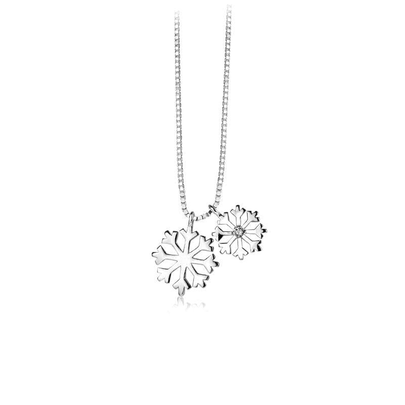 Collier flocon de neige argent S925 anti-ternissement pour femme