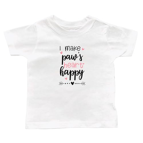 Paw Themed Toddler T-Shirts, Grandson or Granddaughter Present, Kid Shirt, Valentine's (Paw Heart Happy Shirt)