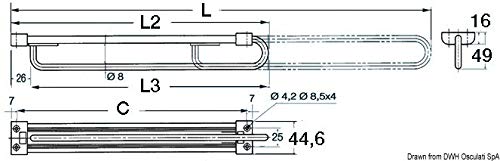 OSCULATI Slitta INOX bloque tiroir rouillé solution embout plast - 3