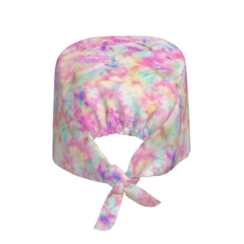 Image of Working Cap Scrub Cap with Sweatband Adjustable Unisex Women Tie Back Hat Nurse Surgical Caps