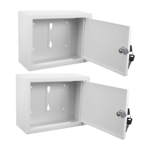 KONTONTY 2 Buzones De Correo para Exteriores con Cerradura Montaje En Pared con Cerradura Contenedor De Leche Antirrobo Abs Blanco
