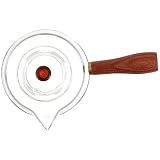 Abaodam Haushalts Teekessel Glas 350ml mit Holzgriff Feinem Filter und Verbrühungsschutz für Büro und Freizeit P ...