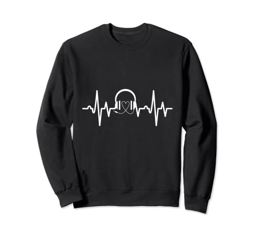 Love Music Auriculares Heartbeat Love Shirt EKG Sudadera