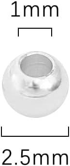 Miniatura 2 de Cuentas espaciadoras redondas plateadas de 0.098 in, 500 unids para la fabricación de joyas, hallazgos no se deslustran