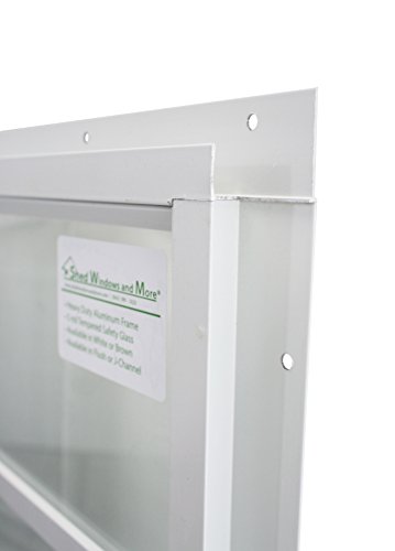 Shed Windows and More 24" X 27" Window Aluminum Frame Safety/TEMPERD Glass Storage Sheds Playhouse Tree House (White J-Channel) - Thumbnail 3