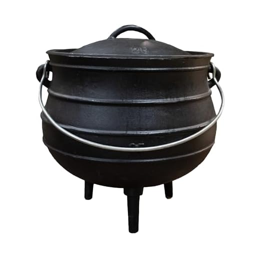 Lehman's Campfire Cooking Kettle Pot - Cast Iron Potje Dutch Oven with 3 Legs and Lid, 20.75 inch, 18.5 gallon