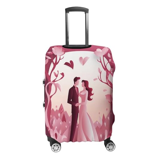 Luggage Cover Travel Suitcase Cover Elastic Washable Luggage Protector with Zipper Valentine's Day Paper Cut Anti Scratch Suitcase Protector Funny Luggage Sleeve for Suitcase 19'' - 32''4