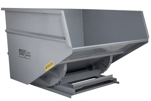 Wright 40099 4 Cu Yd Gray HD Self Dumping Forklift Hopper with Heavy Gauge Base