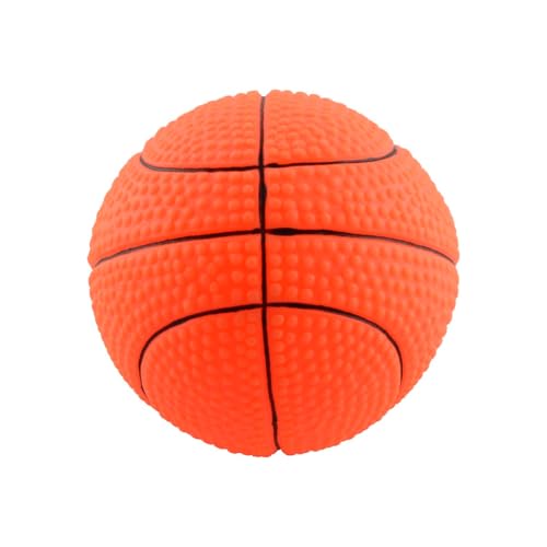Image of Interactive Playing Ball for Dogs and Pets |Durable Natural chew Rubber Squeaky Basket Ball |Chewing and Funny Teeth Cleaning Toy for Dogs and Puppies (Orange)