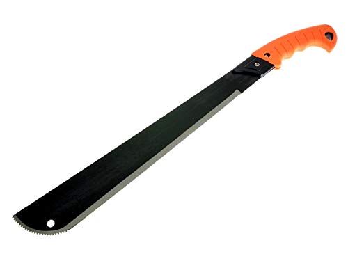 MACHETE PROFESSIONALE BLACK BLADE 63 CM - PUNTA SEGHETTATA TAGLIO RAMI POTATURA, Nero