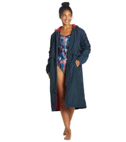Image of Sporti Unisex Swim Parka with Comfort Plush Fleece Lining, Multi Pocket Zipper - Water Resistant Swim Coats for Women & Men