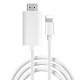 SRLWMYI HDMI Lighting Kabel, 2M Lighting HDMI HD Auflösung Kabel Adapter für iPhone auf TV, Digitales Adapter Bildschirm Sync Connector Kompatibel für iPhone 14 12 11 XS XR X, TV Projektor Monitor
