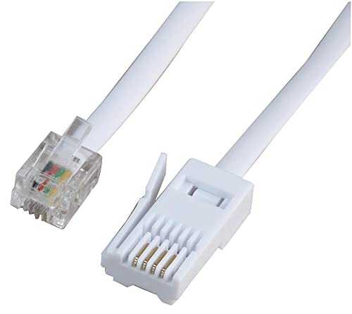 Pro Signal PSG04208 RJ11 to BT Plug (431A) Crosswired Lead, White, 5m
